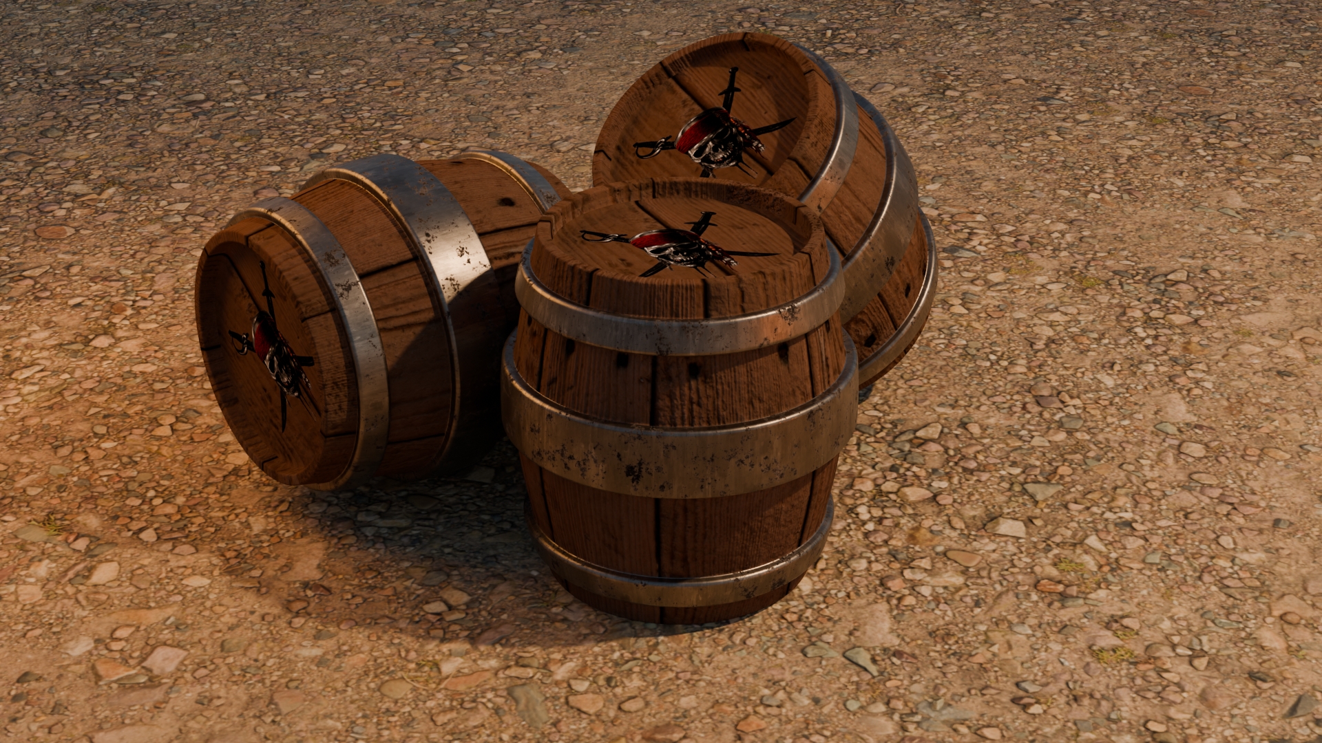 Vue 3D des tonneaux
